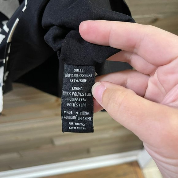 TIBI New York 100% Silk Black and White Abstract Sheath Dress Women's Si… - Picture 9 of 14